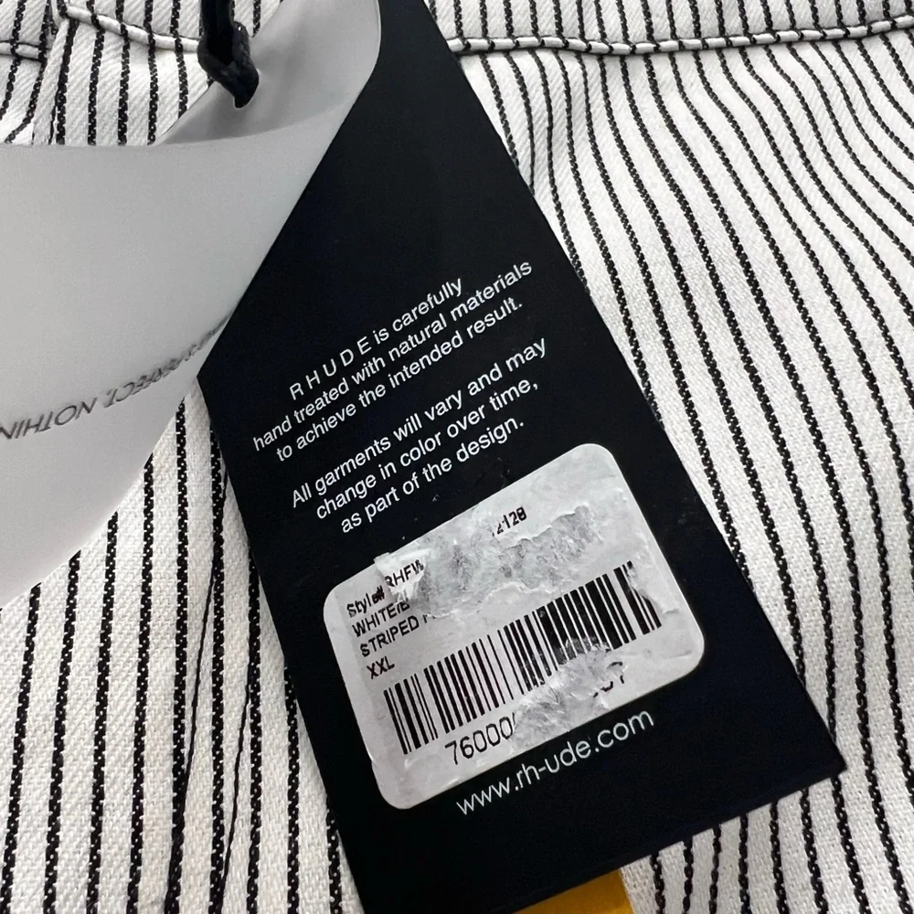 Rhude Pinstriped Front Pocket Pants White Black Men’s 2XL - Picture 5 of 9